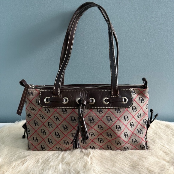 Dooney & Bourke Handbags - Dooney and Bourke Vintage Quilted Monogram Zip Top Tote